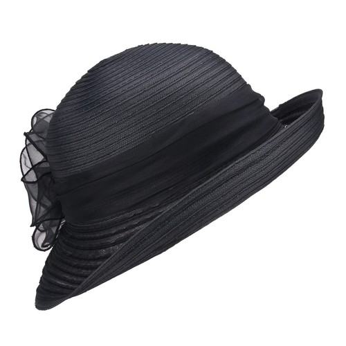 Einfarbig 1920er Damen Sommer Organza Bowler Sonnenhut Derby Tee Party A267 - Bild 19 von 100