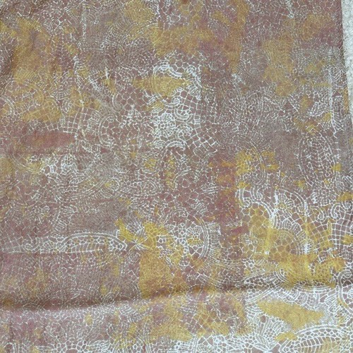 Silk Pink and Yellow Printed Scarf - Picture 8 of 8