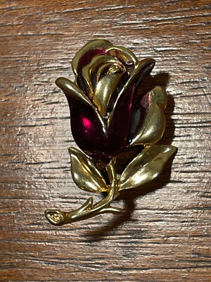 Broche Plaque Or Rose Vintage - 9-15 Cm - Bijou élégant Occasion