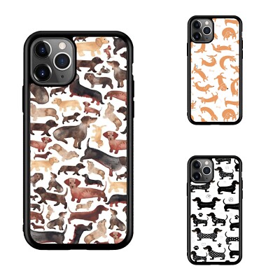 Cute Dachshund Puppy Pattern TPU Phone Case For Samsung S21