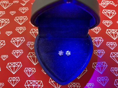0,5ct Ohrringe Weißgold Diamant Testpass Laborgefertigt VVS1/D/Top