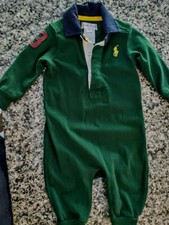 Baby Boys Ralph Lauren Rugby Coverall Onepiece Outfit Size 3 Months