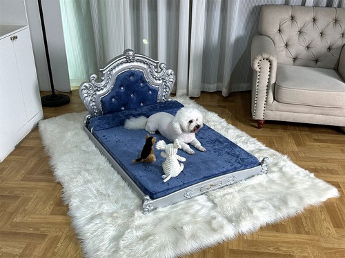 Dog Bed And Dog Couch with Soft Mattress &Replete European Headboard Diamond Dec - Picture 3 of 18