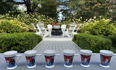 6 DISARONNO AMARETTO ITALIAN BACARDI ORIGINALE CARNIVAL MASKS LIQUEUR BAR MUGS