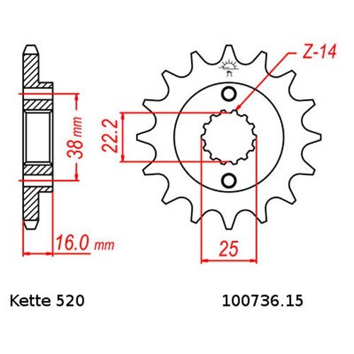 Chain Set Ducati 851 1990 Chain DID 520 Zvm-X 98 Open 15/39 - Picture 2 of 4