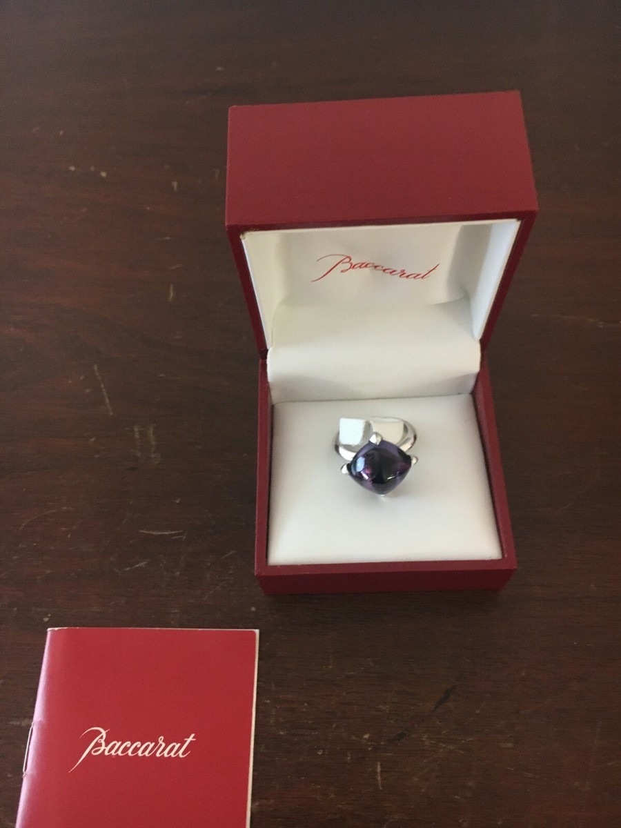 Bague Médicis Violette En Cristal Baccarat - Taille 50 - Occasion