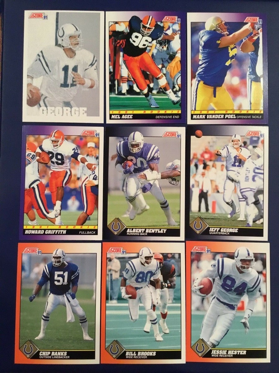 1991 Score INDIANAPOLIS COLTS Complete Team Set 20 GEORGE-AGEE RC