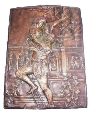 Soviet Vintage USSR Love Plaque Chasing Figure Original Rare Collectible