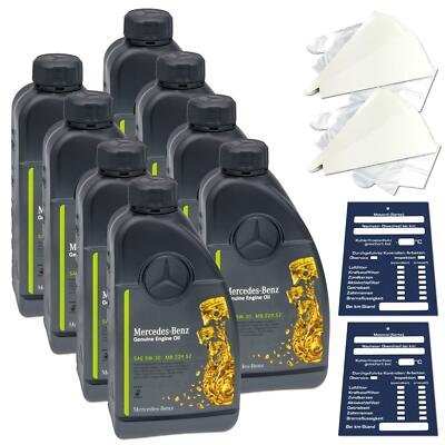 8 Liter Original Mercedes-Benz Motoröl 5W30 229.52 inkl. Trichter + Anhänger