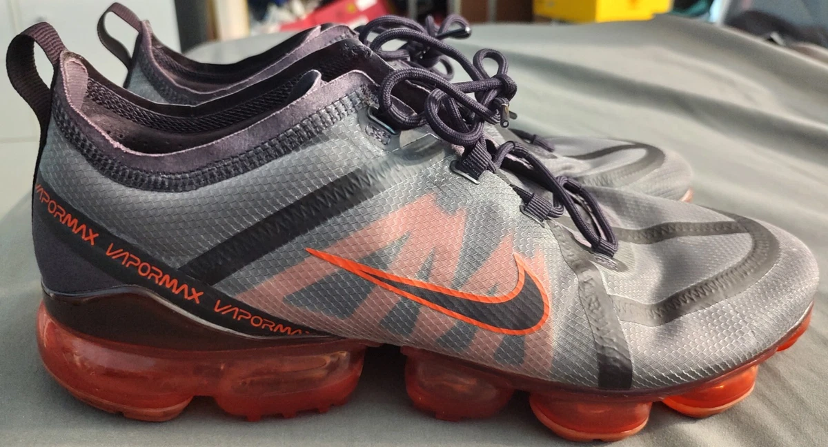 NIKE VAPORMAX 2019 SIZE 13 Flynet Black Purple Orange Ash Gray Red