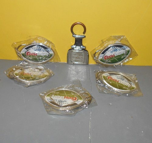 New Lot of 5 Beer Coors Light Football Key Chain Party Favors w/ Metal Patron