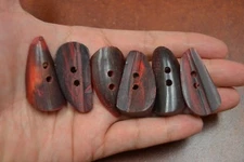 6 PCS BUFFALO HORN TOGGLE SEWING 2 HOLE BUTTONS CRAFT 1 1/2" #T-2300