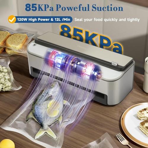 Vacuum Sealer Machine, 85kPa 120W Automatic Food Vacuum Sealer, - Picture 5 of 7