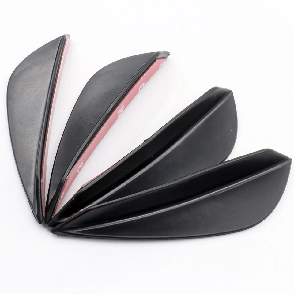 Protector de parachoques de textura de fibra de carbono 4 piezas cuerpo alerón aletas labios canards sólido Foto 4 de 4