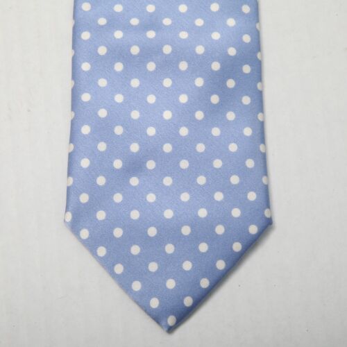 Brioni Tie Blue Polka Dot Silk Made in Italy 3-1/2 x 59"