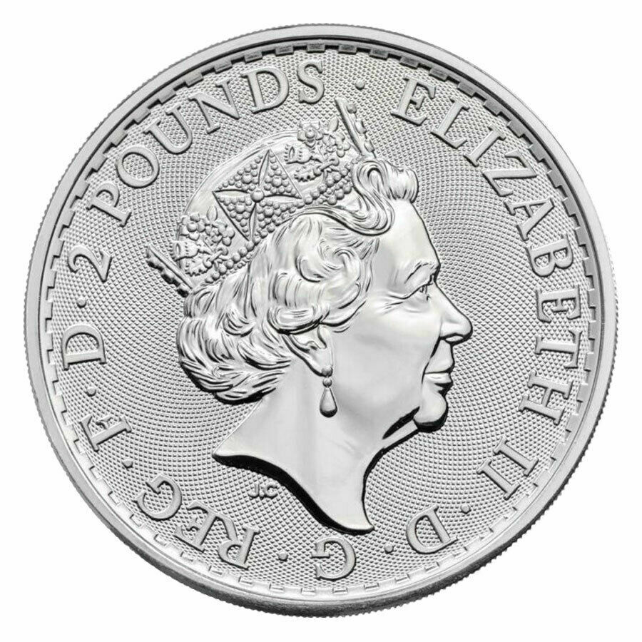 2021 GREAT BRITAIN BRITANNIA 2 POUNDS 1 OZ SILVER ELIZABETH