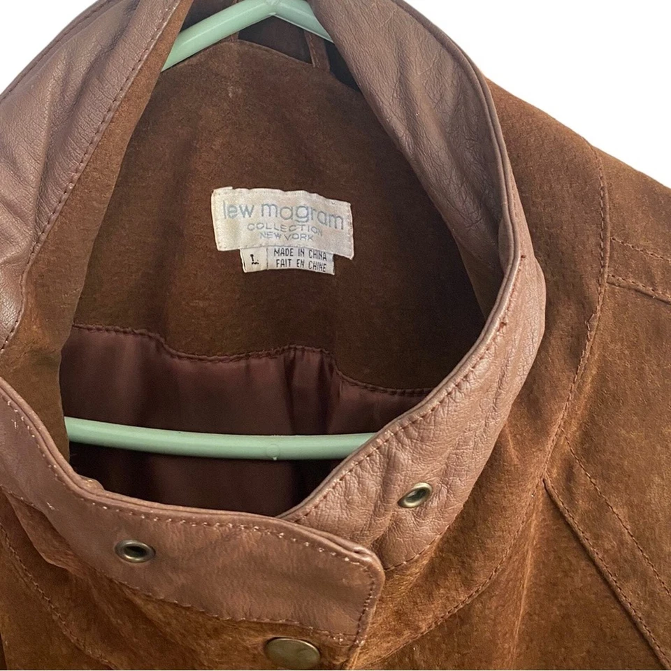 Chaqueta de cuero de gamuza vintage Lew Magram grande Foto 3 de 4