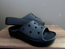 Crocs Classic Platform 208180 Black Slip On Comfort Slide Sandals Women's 7-nwob
