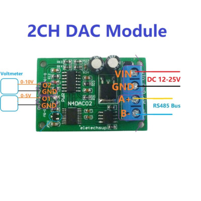 NEW 0-5V 0-10V DC12V Voltage Signal Generator DAC Converter RS485 Modbus RTU PLC