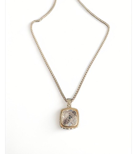 Silver toned Leighton Necklace Pendant Beautiful Stone Design