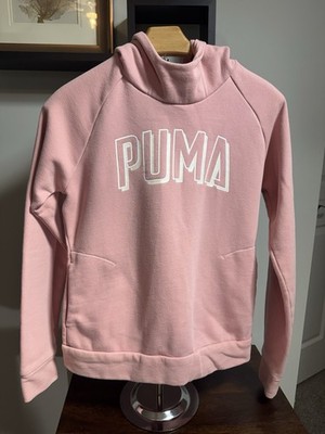 PUMA Sportswear Logo Pullover Hoodie Pink Women's Size S Long Sleeve