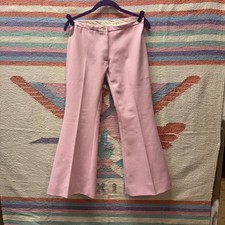 Vtg 70s pink polyester bell bottoms sz small