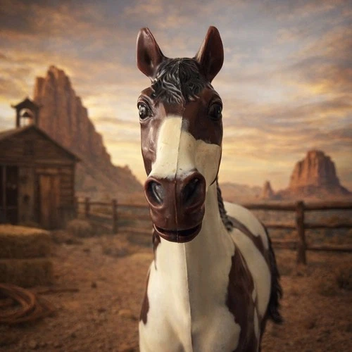 VTG Marx Storm Cloud Pinto Horse #2071 Johnny West Best of West Western Toy READ