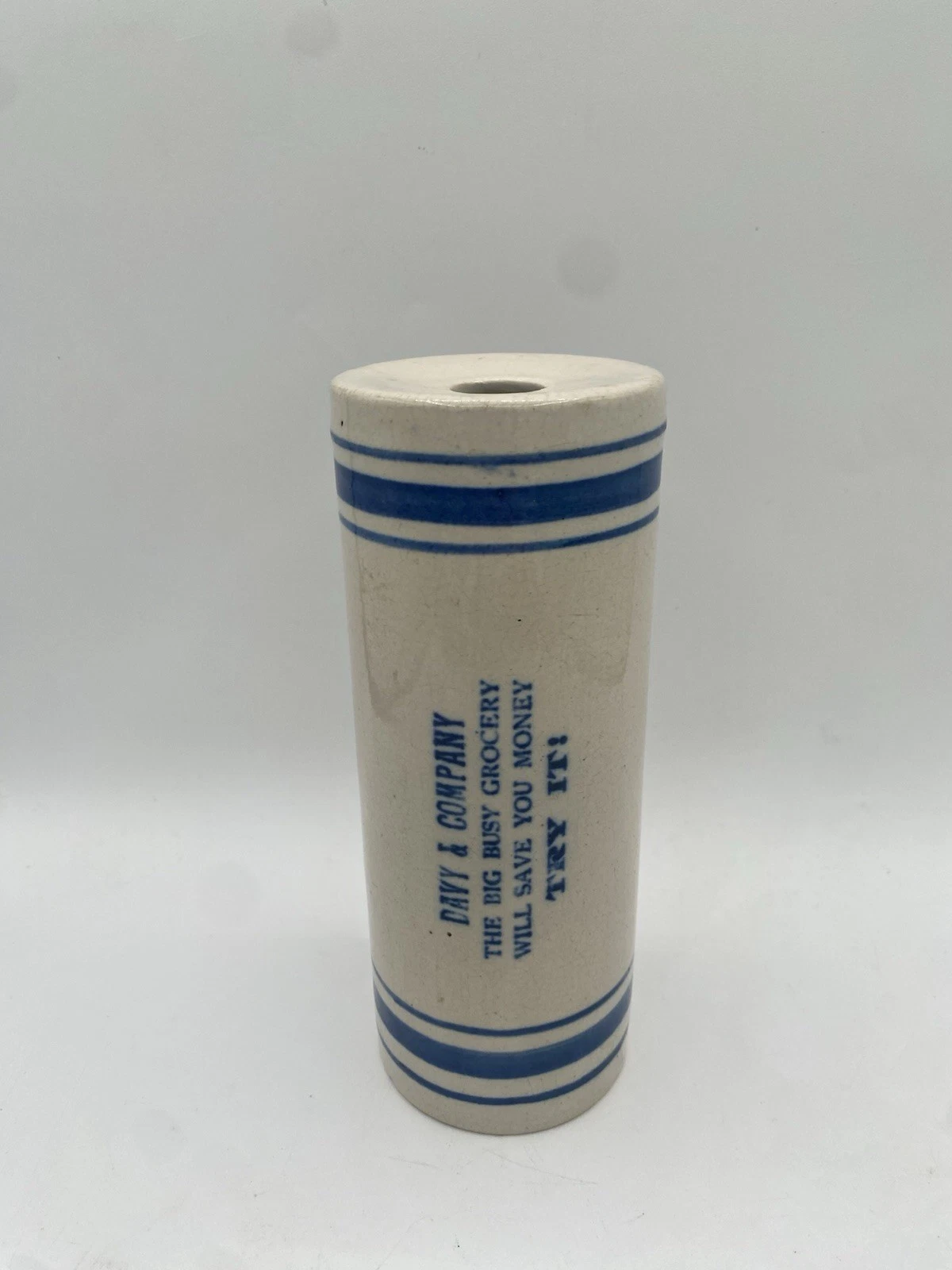 Antique Davy & Company Stoneware Advertising Rolling Pin Western c1915
Opens in a new window or tab