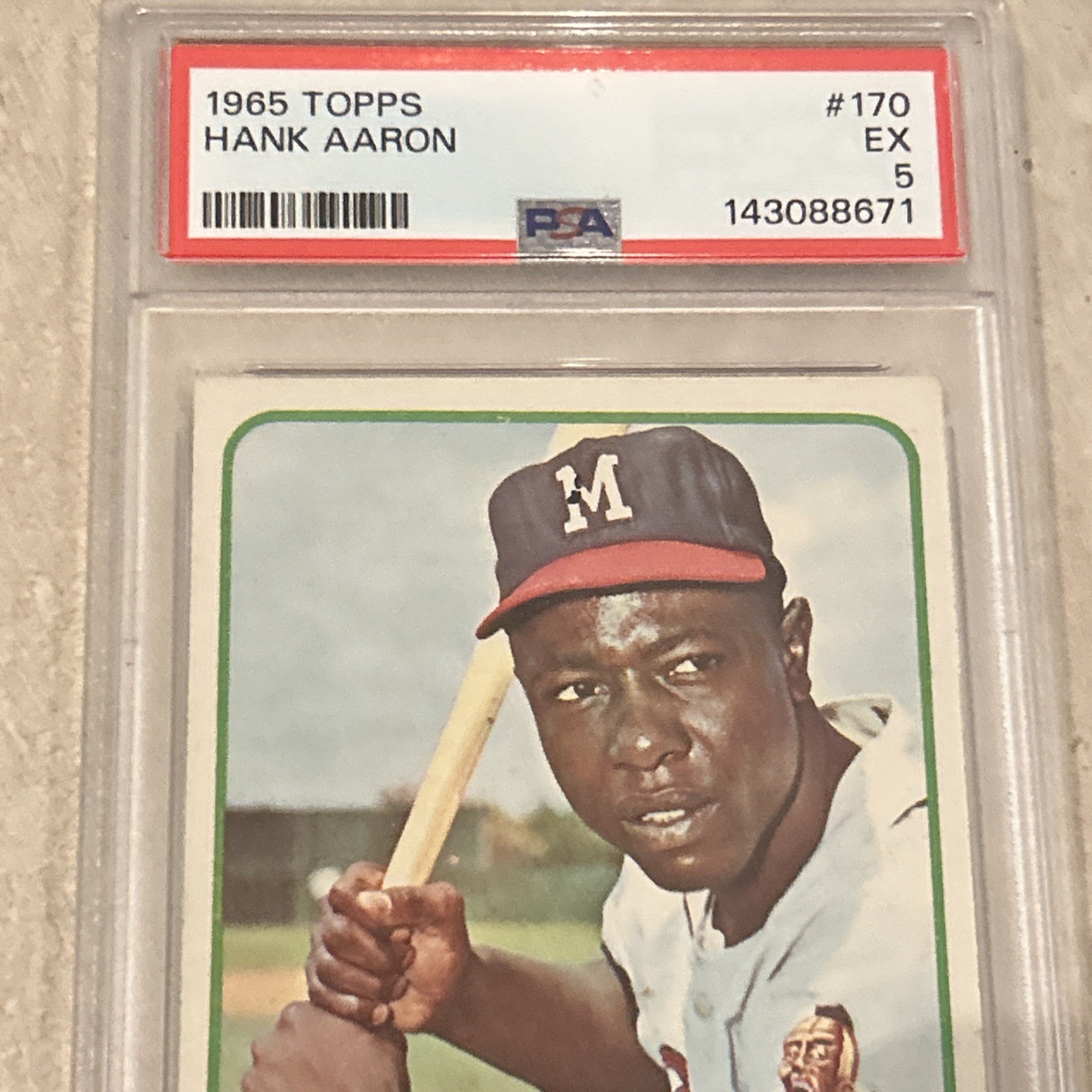 1965 Topps #170 HANK AARON PSA 5  Milwaukee Braves HOF Freshly Slabbed view 6