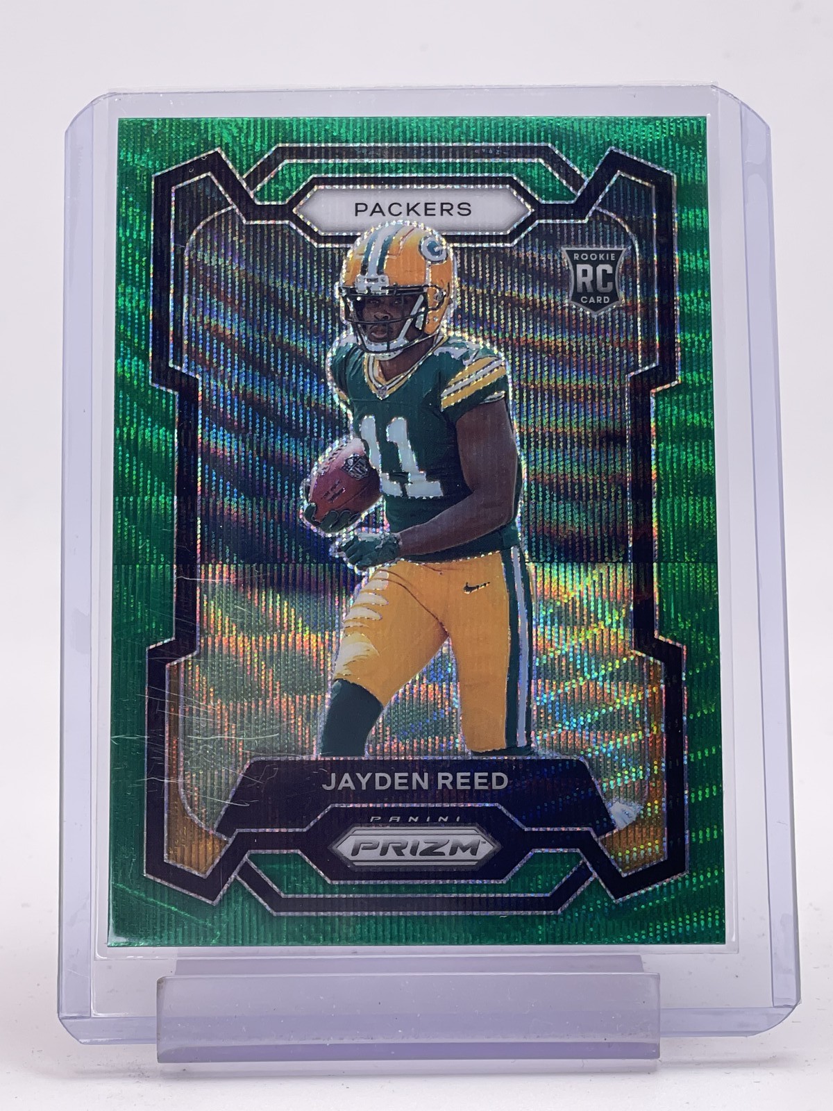 JAYDEN REED 2023 PANINI PRIZM GREEN WAVE ROOKIE #334 PACKERS A Q6988