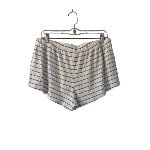 LAKE gestreifter Pyjama Schlaf Lounge Shorts Damen Gr. L weiß grün rosa gestreift - Bild 3 von 3