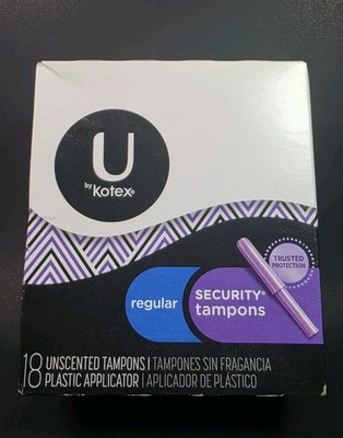 ( 1 ) U by Kotex Security Tampons REGULAR Unscented ~ 18 ct.
