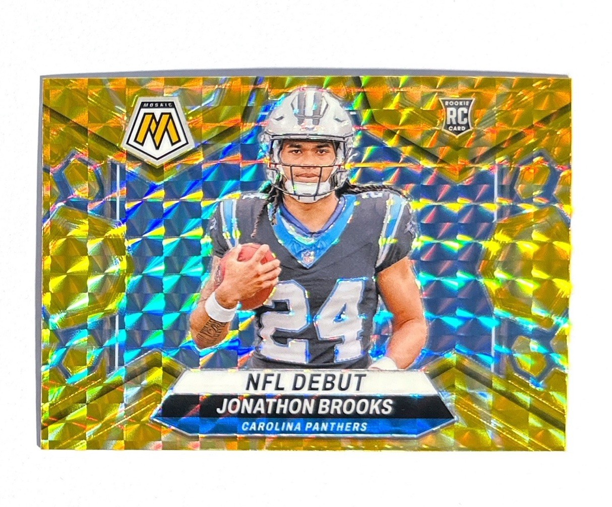 Jonathon Brooks ~ 2024 Panini Mosaic ~ Rookie Reactive Yellow Prizm #276