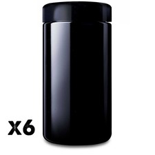 6 X MIRON GLASS WIDE NECK JARS |  1 Litre | With Lid & Inlet | Free Shipping