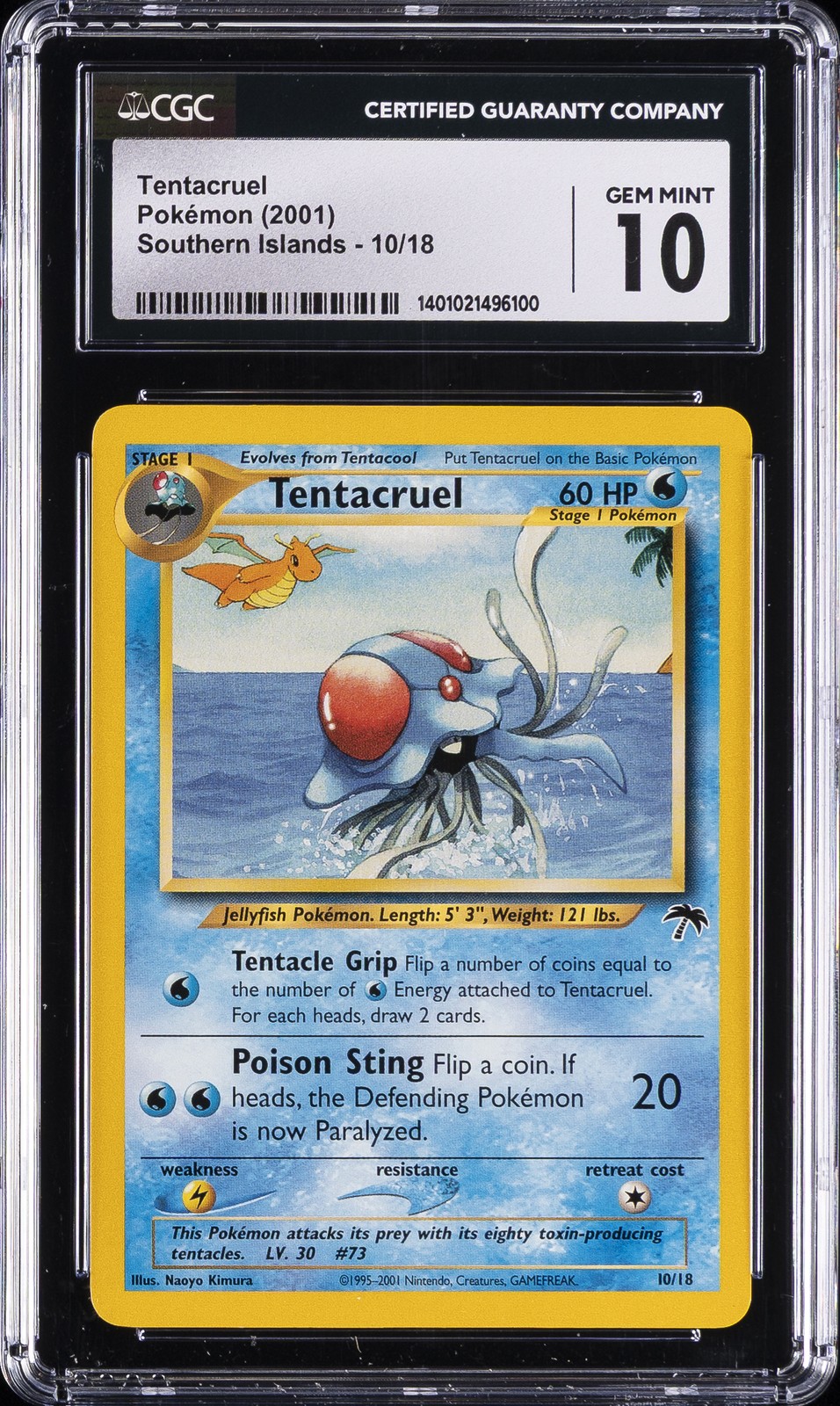 2001 POKEMON SOUTHERN ISLANDS PROMO #10 TENTACRUEL CGC 10 GEM MINT