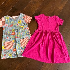 Mini Boden 11-12 Forest Animal Bird Dress Hanna Moon Back Pink Dress 10 Set Lot