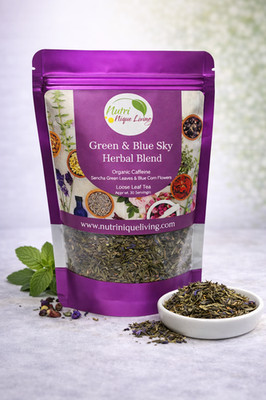 Organic Sancha Green Leaves  & Blue Corn Flowers Herbal Blend Tea 2oz