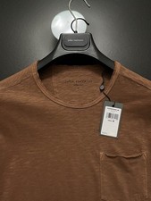 John Varvatos Luxury Mens Shirt - Raw Cut Edges - Vintage Wash - Chamois - NWT