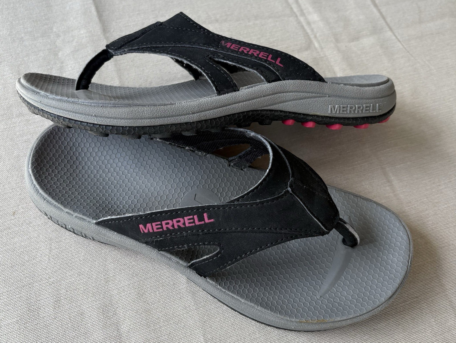 Sandali sportivi donna Merrell Thong nero rosa rosso taglia 5