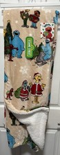 NEW Sesame Street Christmas Throw Blanket Big Bird Cookie Monster Elmo Sherpa