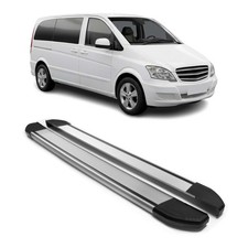 Alu Schweller Trittbretter für Mercedes Vito Viano W639 2003-2014 L1 Kurzer Grau