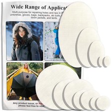 12 PCS Beige Down Jacket Repair Patch Waterproof Self Adhesive Nylon Tent
