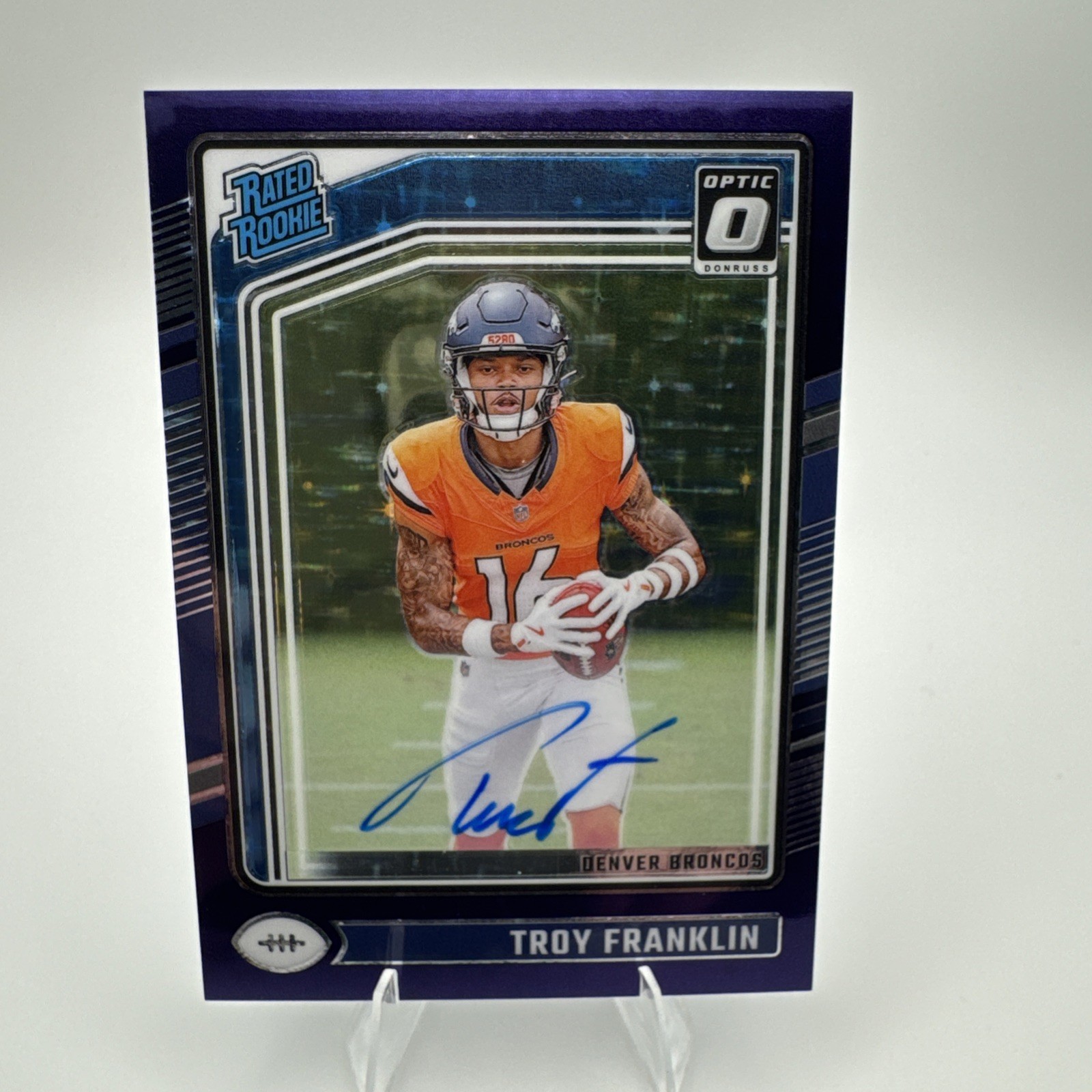 2024 Donruss Optic #294 - Troy Franklin - Purple Stars Auto /42