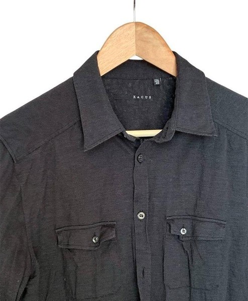 Men Xacus Shirt Black Cotton 36 / S / 44