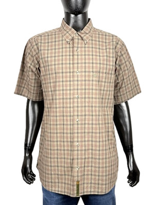 Timberland Herren Hemd XL Kariert Beige Baumwolle Vintage Regular Fit