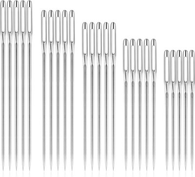 50 Pcs Sewing Needles Large Eye Hand Sewing, 5 Sizes Embroidery Needles