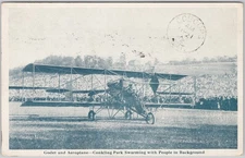 Godet and Aeroplane Biplane Utica NY USA 1912 to Cobourg ONT Postcard H79