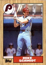 Mike Schmidt 1987 Topps #430 Philadelphia Phillies FREE SHIPPING AutographDen