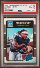 Derrick Henry 2016 Panini Donruss Optic Silver Holo Rookie Card #165 PSA 10. rookie card picture