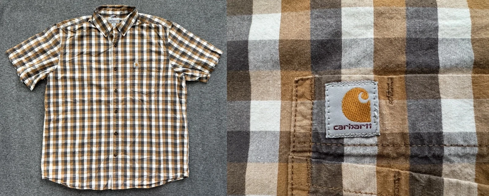 Carhartt Shirt XL Relaxed Fit Multicolored Plaid Cotton Button Down 26x29